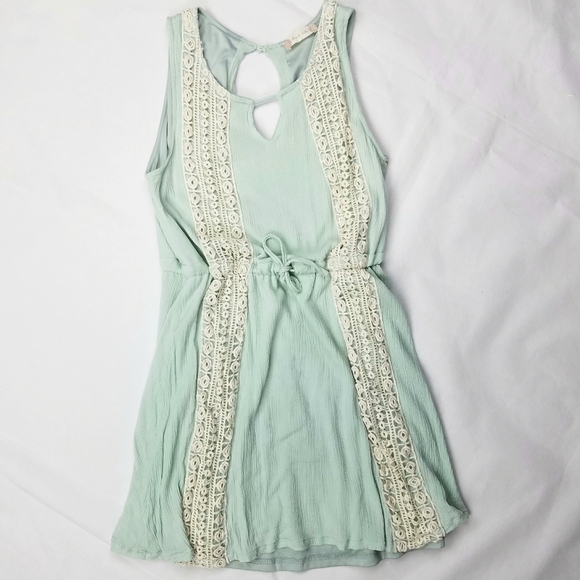 Altar'd State Dresses & Skirts - Altar'd State Mint Blue Green Lace Drawstring